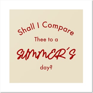 Shall I compare Thee to a Summer's day?, Summer Vibes T-shirt Posters and Art